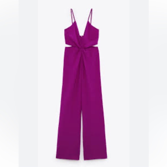 NWT Zara CUT OUT LONG JUMPSUIT Sz S - Picture 5 of 11